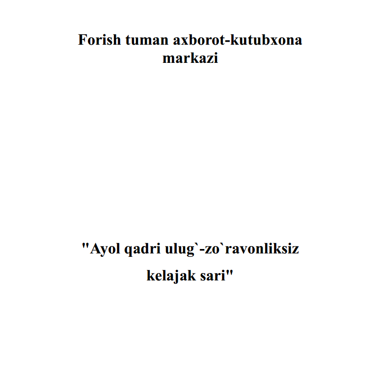 Xotin-qizlarga nisbatan zo‘ravonlikka barham berish xalqaro kuni”